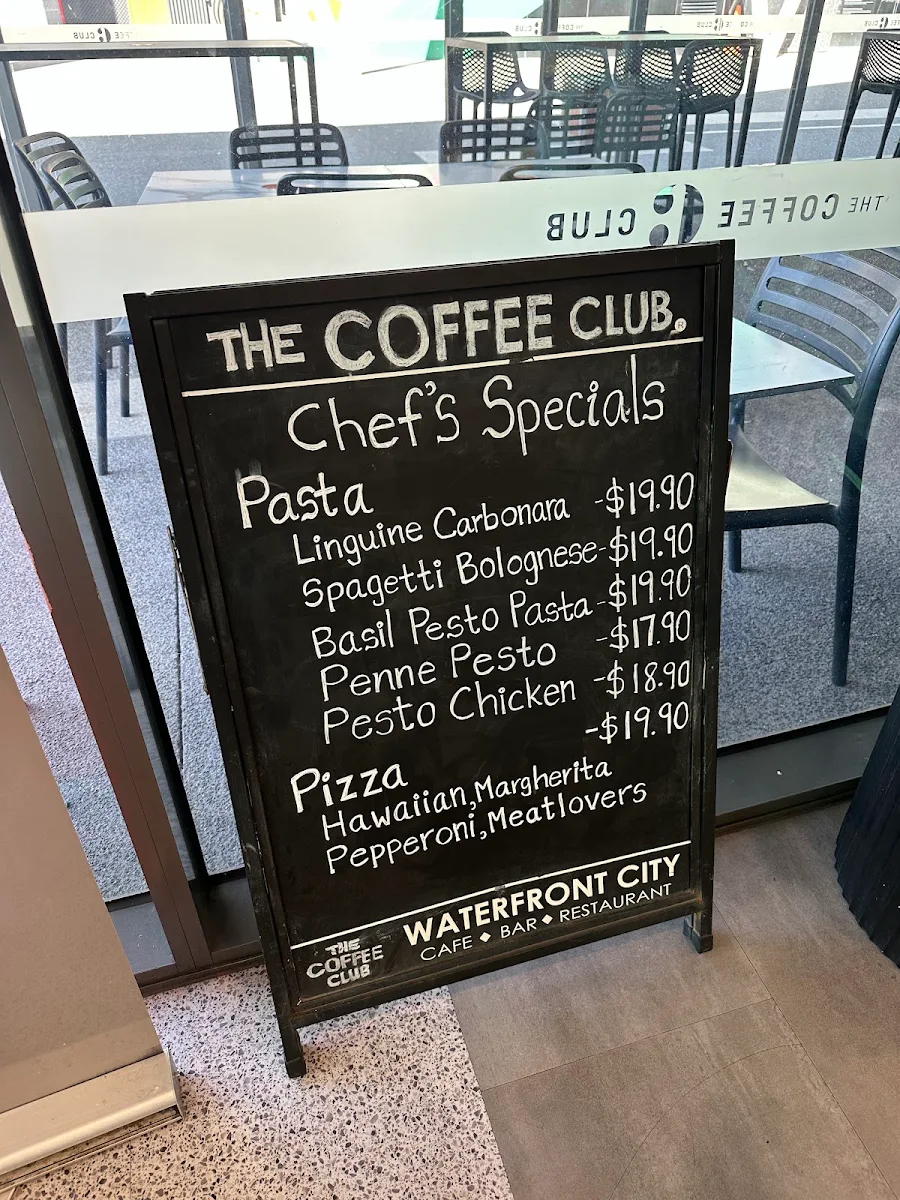 Menu, The Coffee Club Café - Waterfront City Docklands