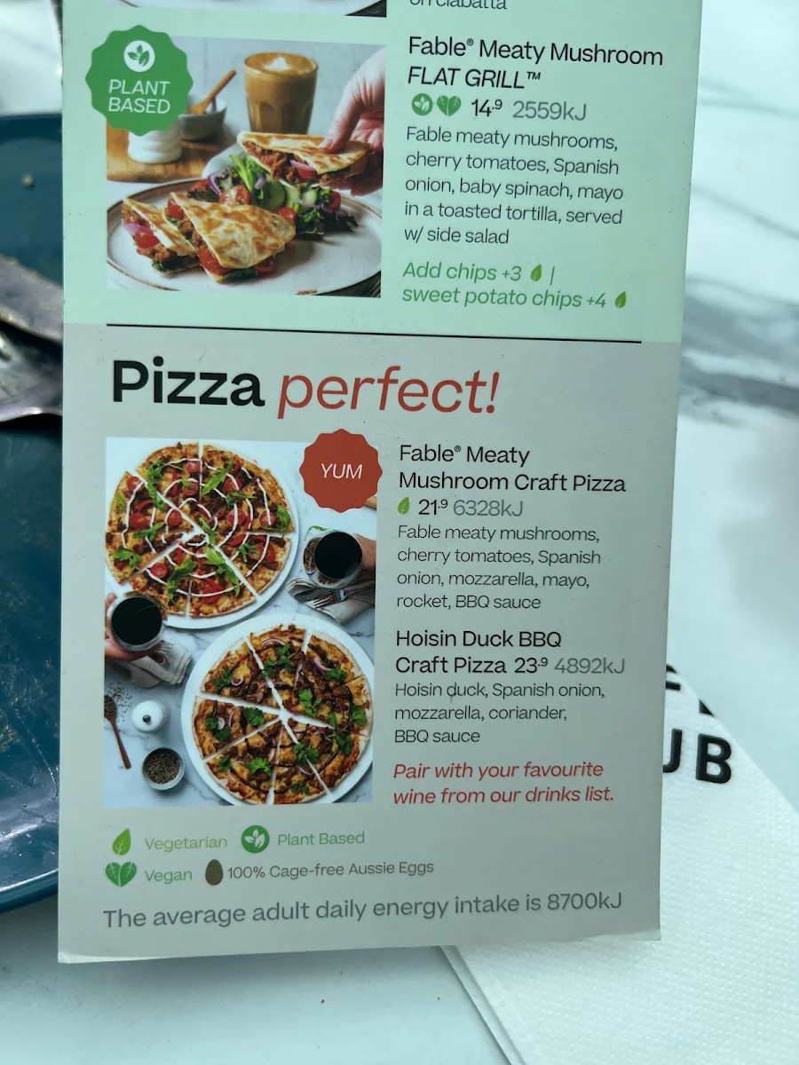 Menu, The Coffee Club Café - Waterfront City Docklands
