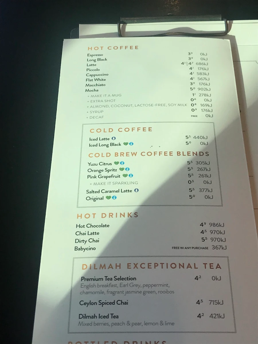 Menu, The Coffee Club Café - Waterfront City Docklands