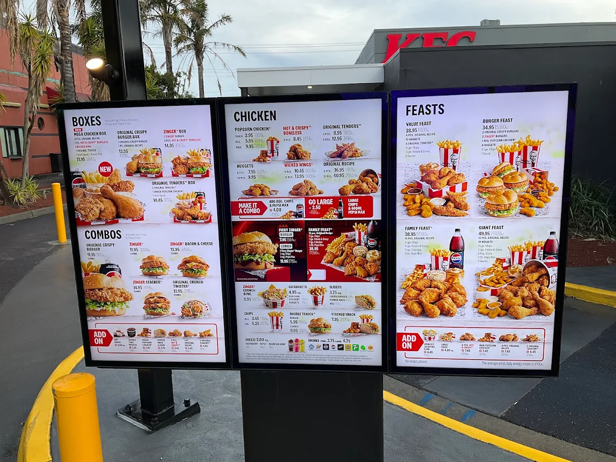 Menu, KFC Rowville