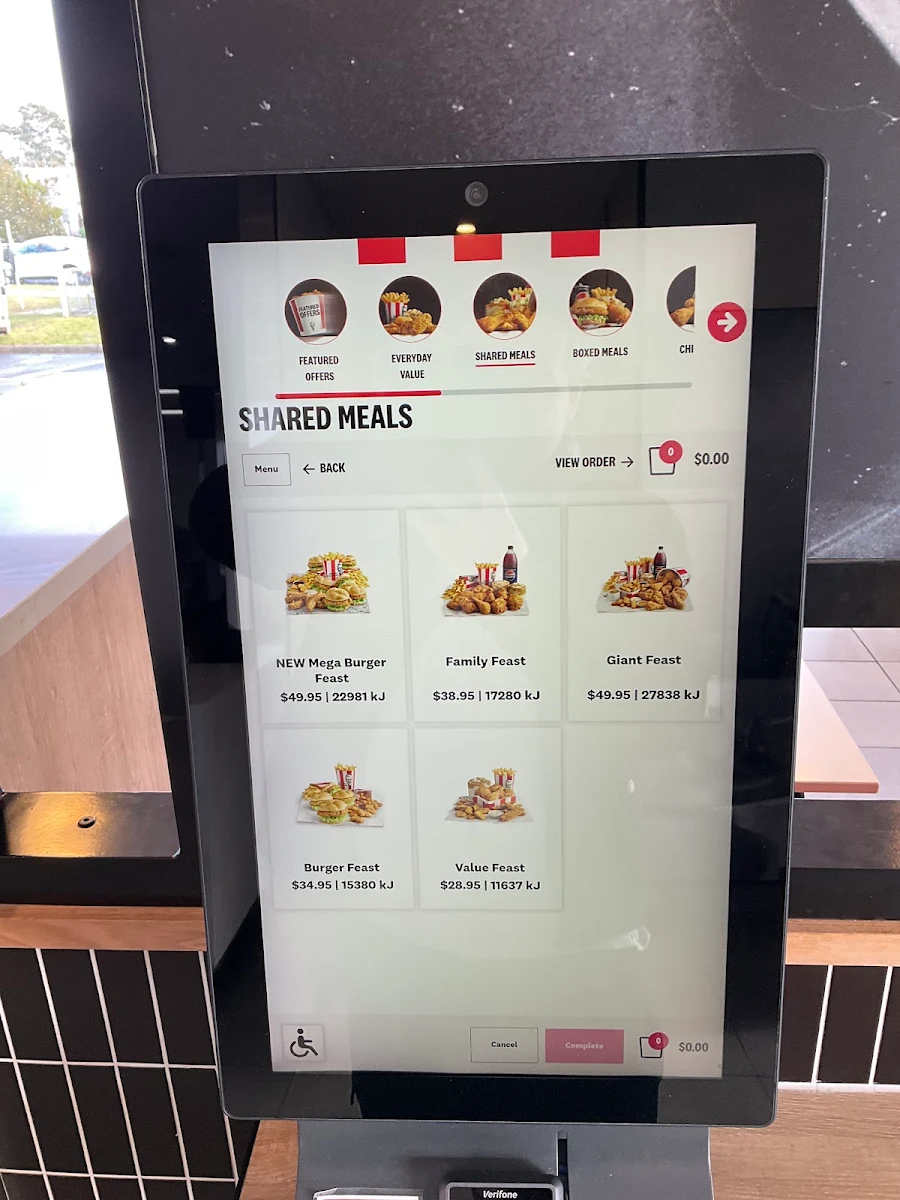 Menu, KFC Rowville