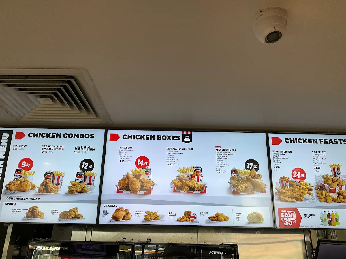 Menu, KFC Rowville
