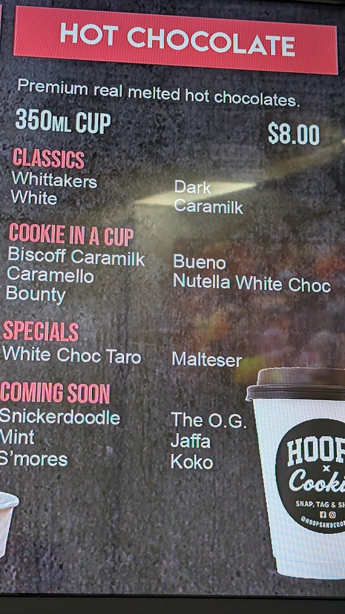 Menu, Hoops & Cookies