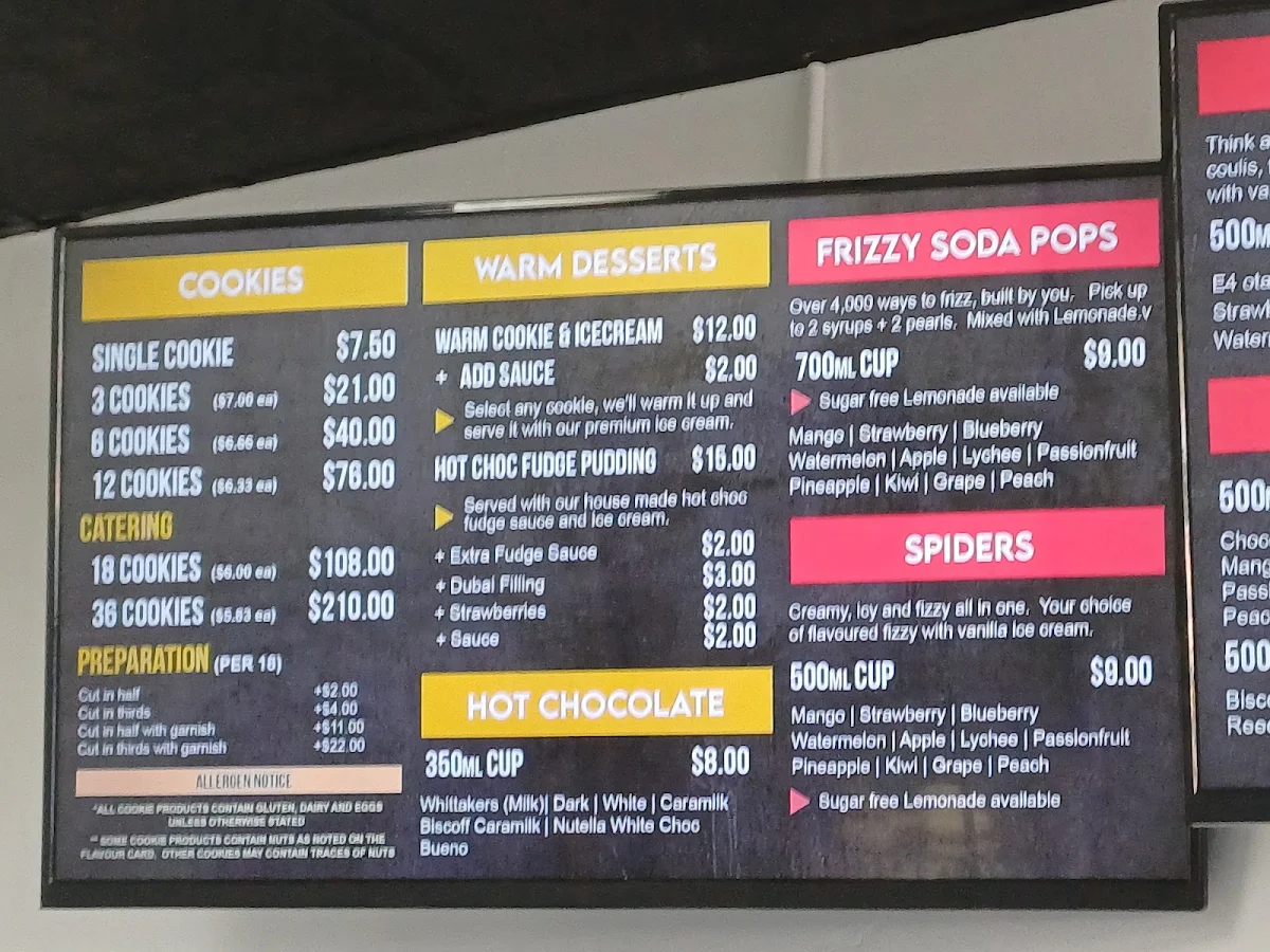 Menu, Hoops & Cookies