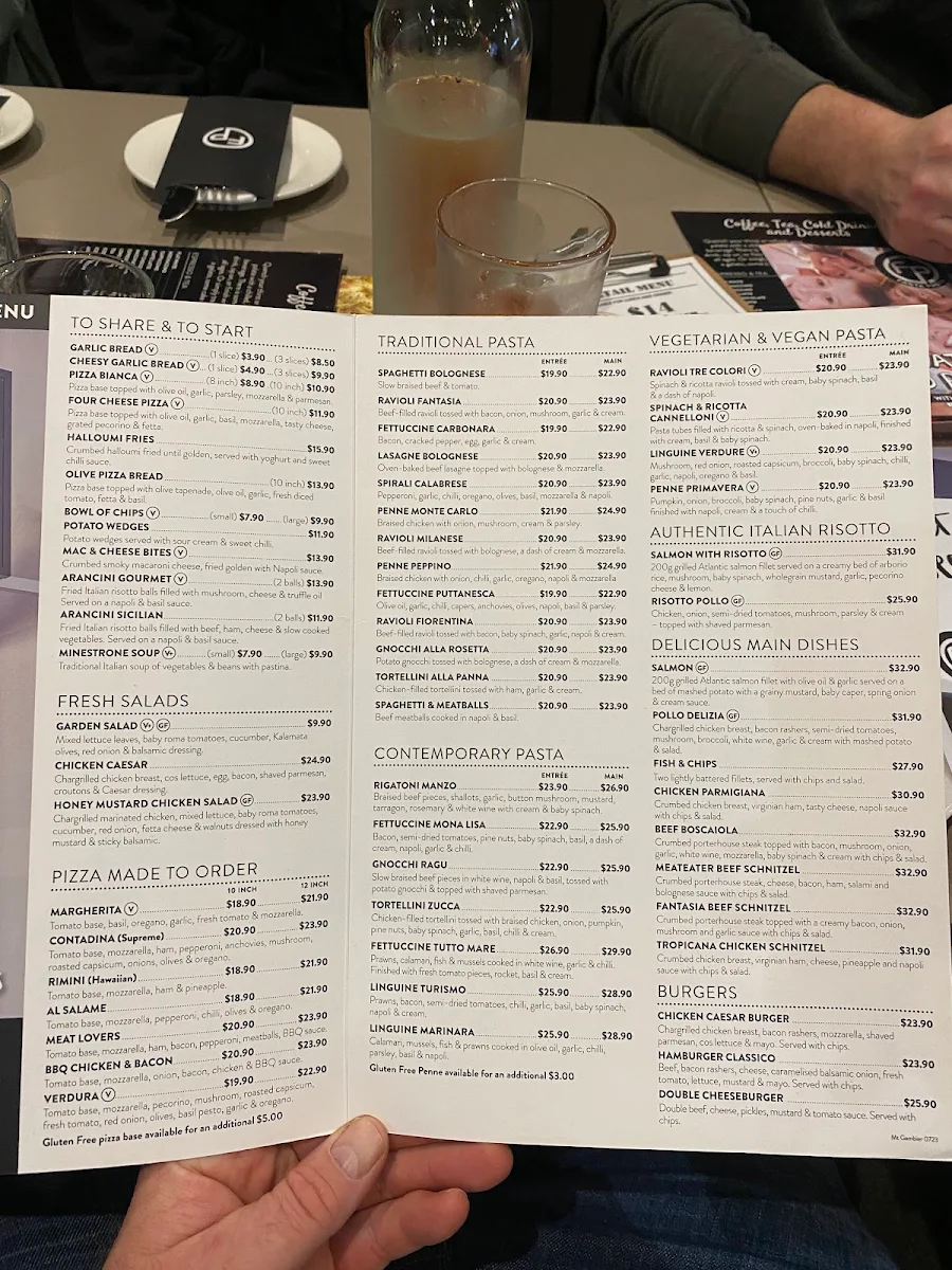 Menu, Fasta Pasta