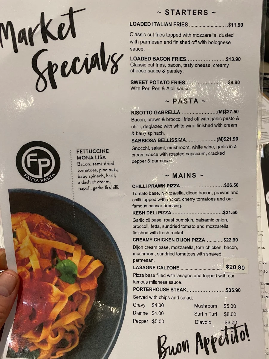 Menu, Fasta Pasta