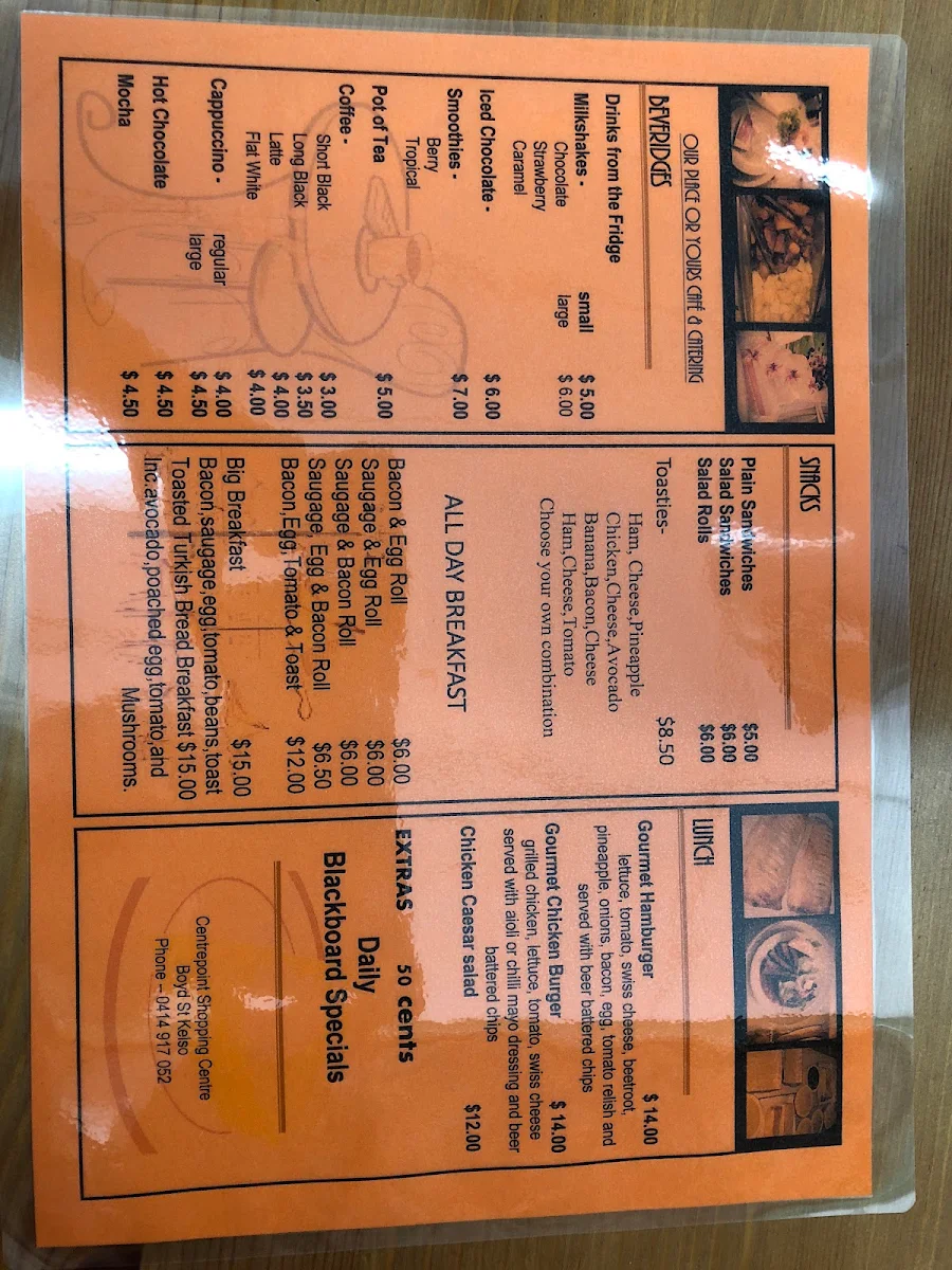 Menu, Our Place Or Yours