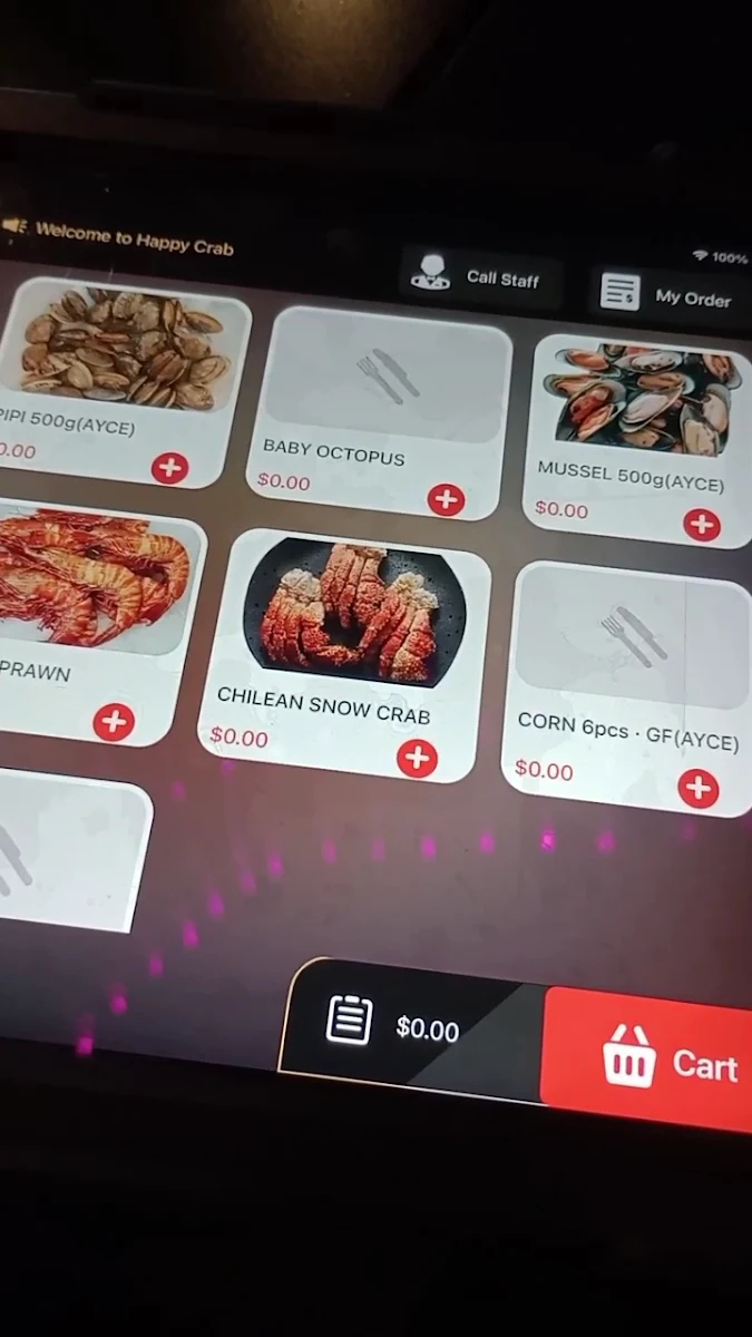 Menu, Happycrab Seafood Restaurant