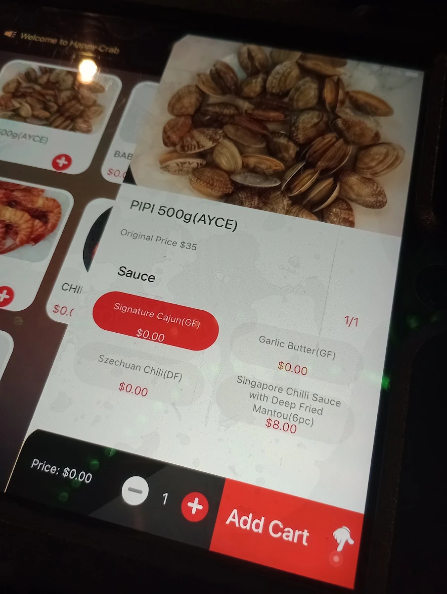 Menu, Happycrab Seafood Restaurant