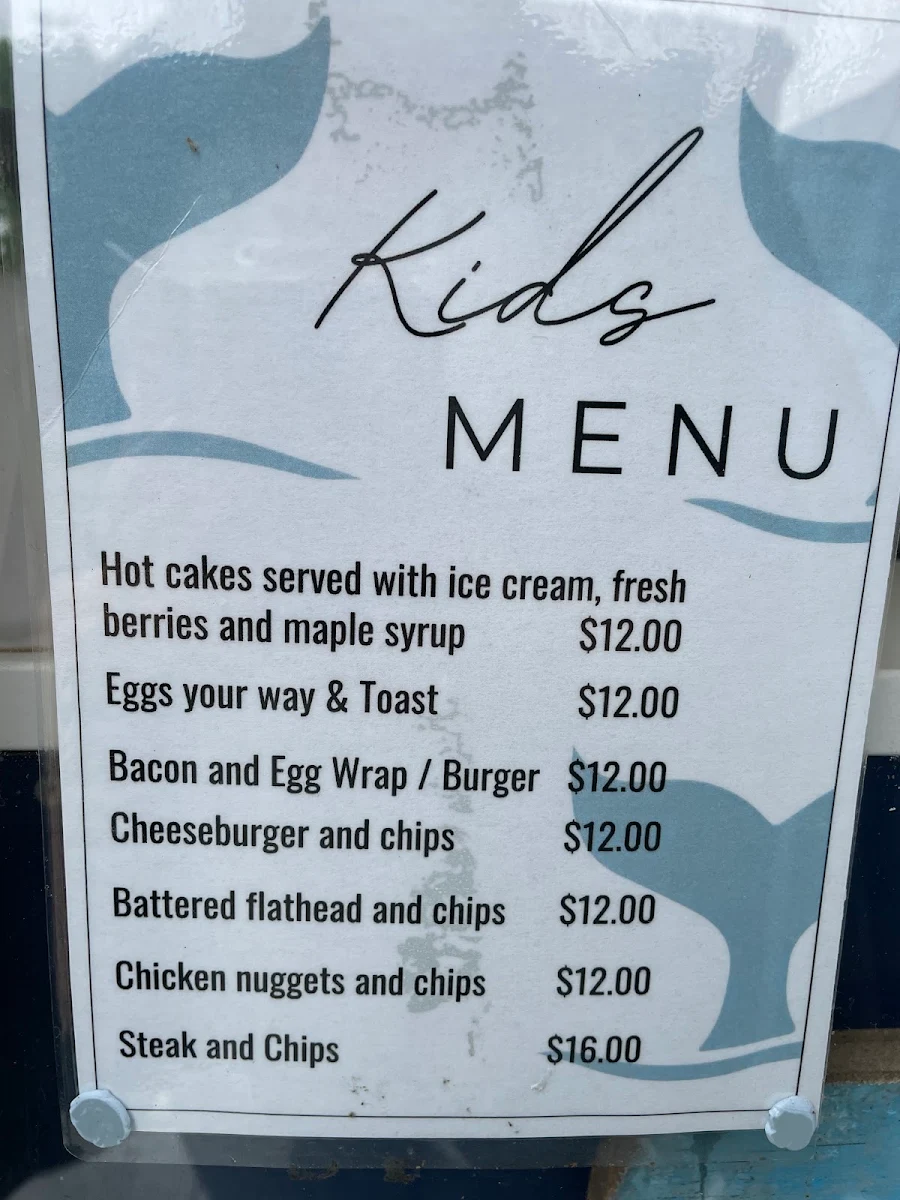 Menu, Sea Vista Cafe