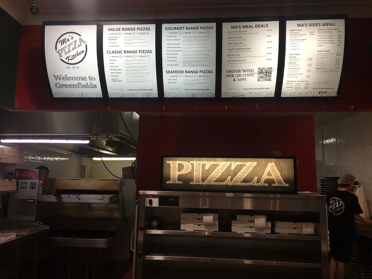 Menu, Ma's Pizza Kitchen - Greenfields