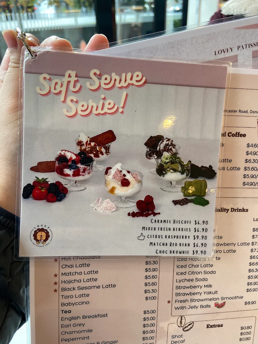 Menu, Lovey Patisserie Cafe
