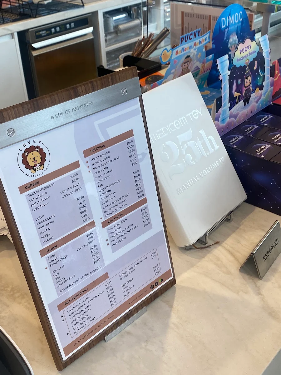 Menu, Lovey Patisserie Cafe