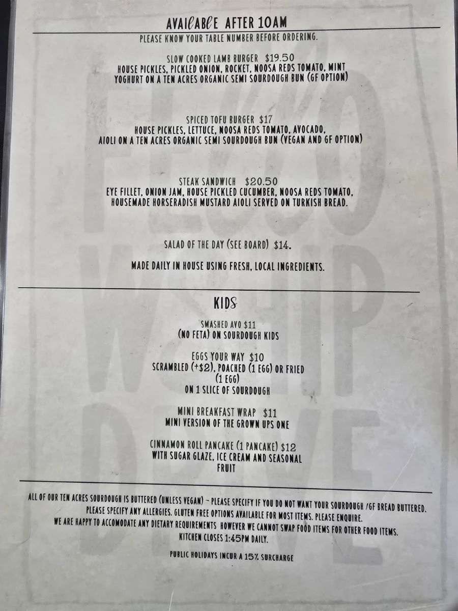 Menu, Fellowship Drive Cafe - Flying West Coffee.