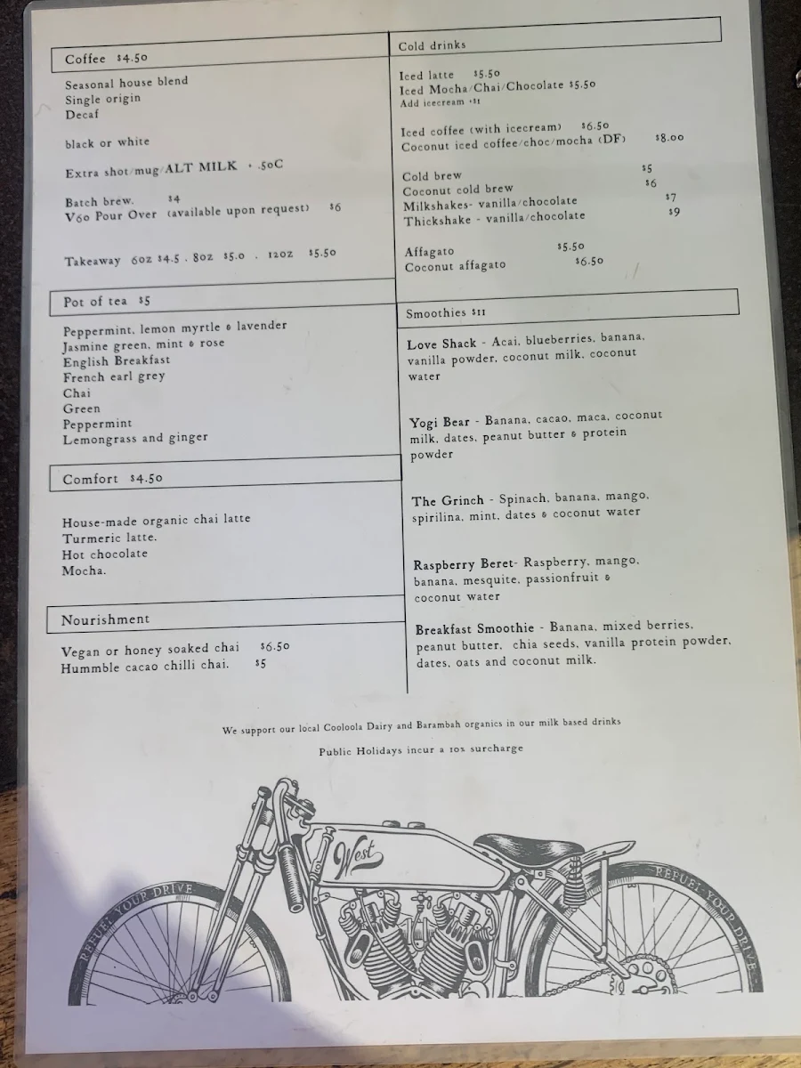 Menu, Fellowship Drive Cafe - Flying West Coffee.