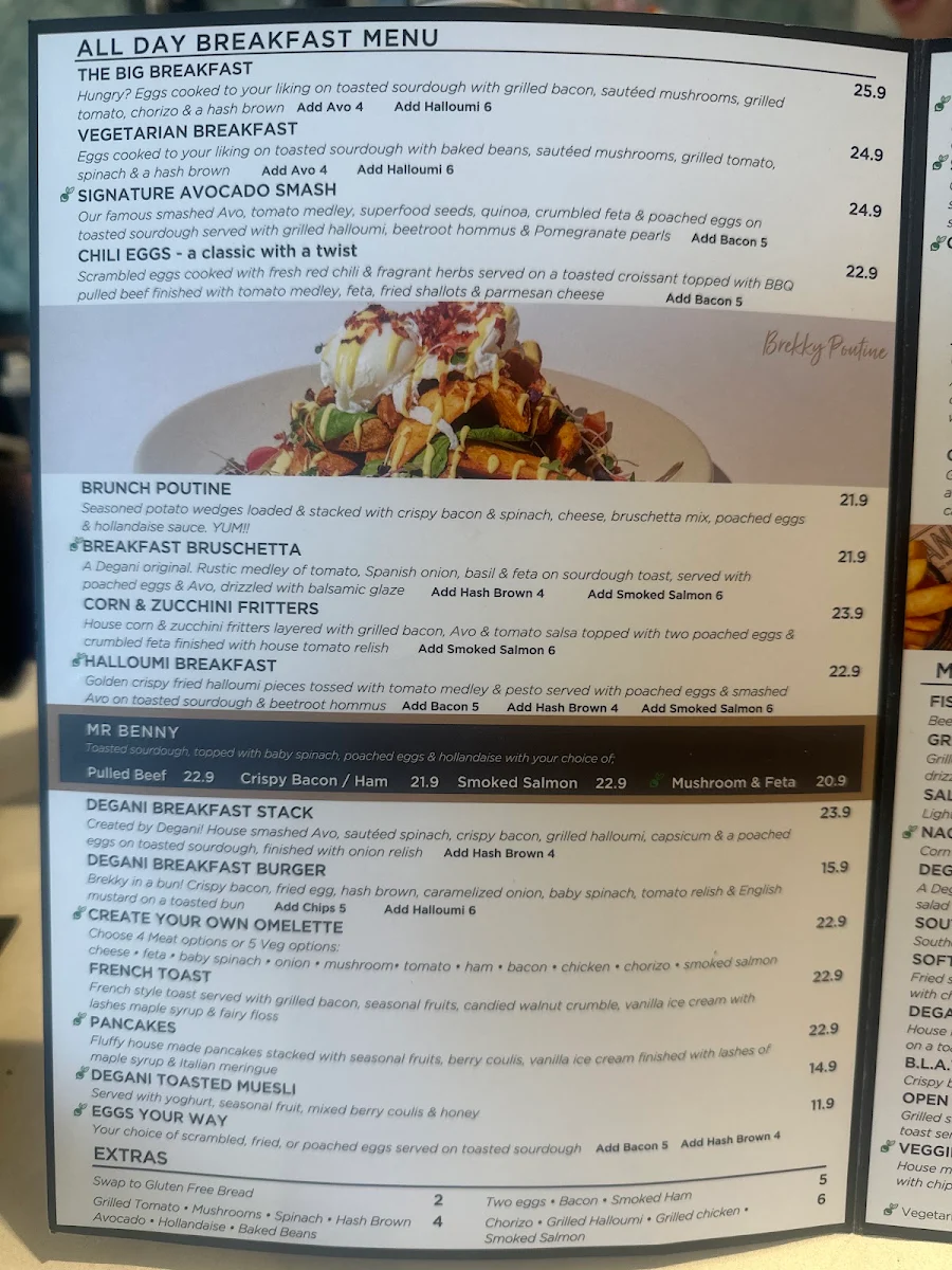 Menu, Degani