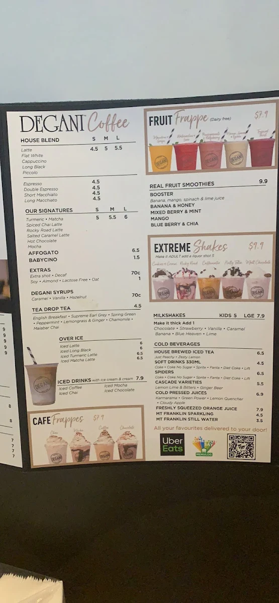 Menu, Degani