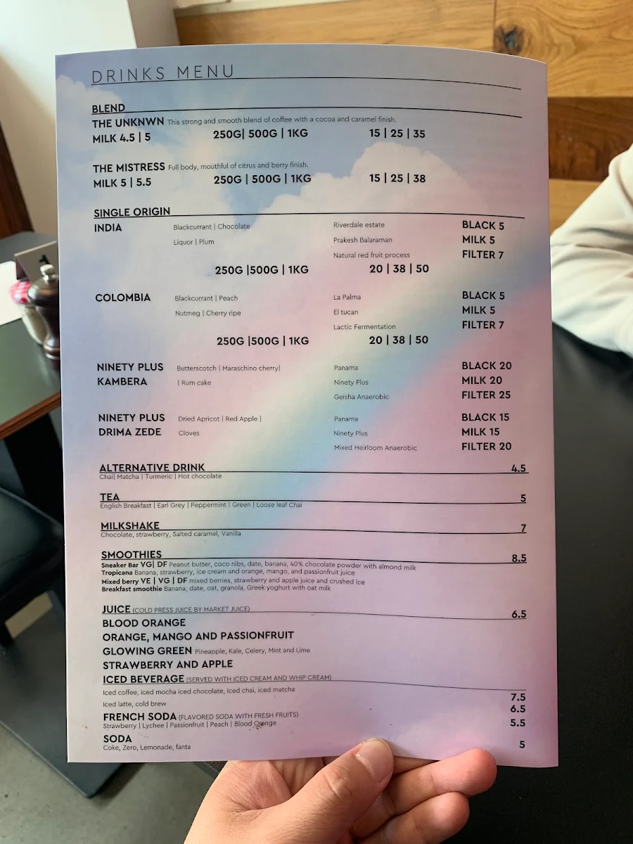 Menu, Velvet Bean Altona
