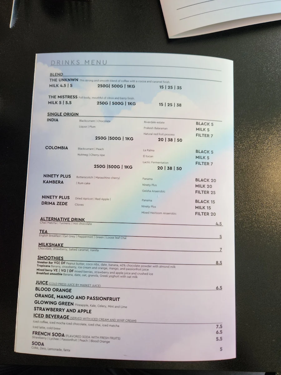 Menu, Velvet Bean Altona