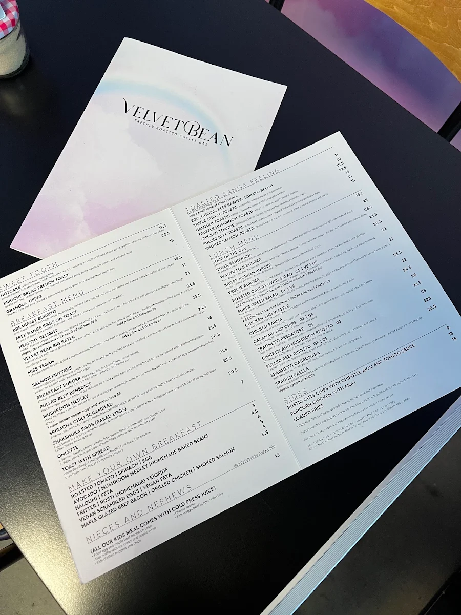 Menu, Velvet Bean Altona