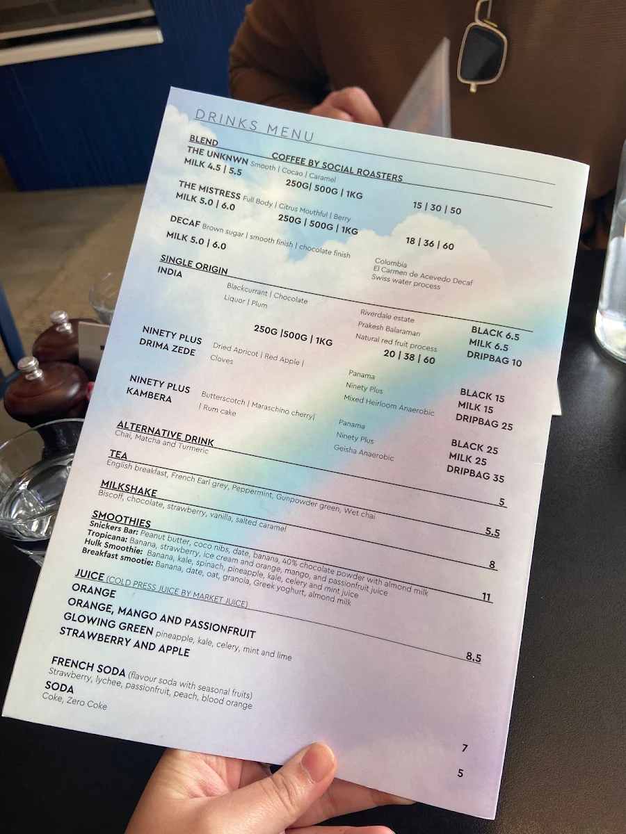 Menu, Velvet Bean Altona