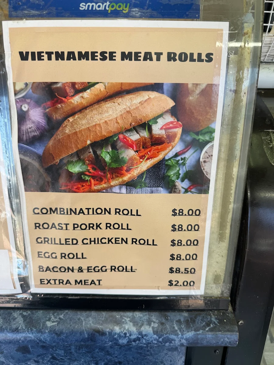 Menu, VB Bakery
