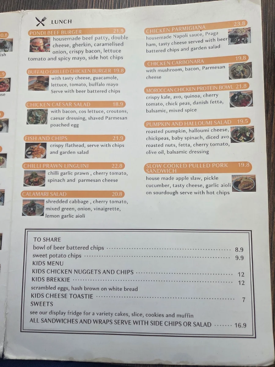 Menu, 18 Grams