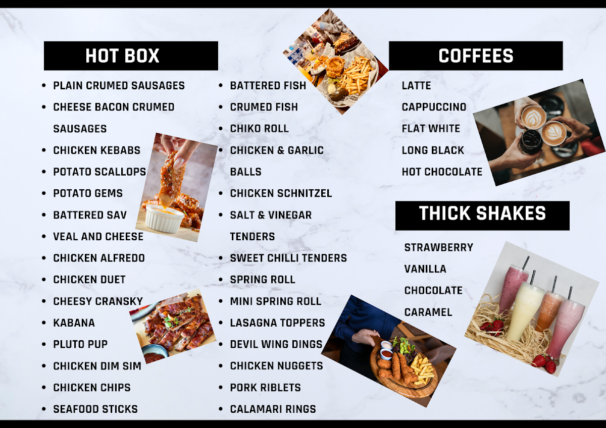Menu, Coominya Super Store Fuel & Cafe