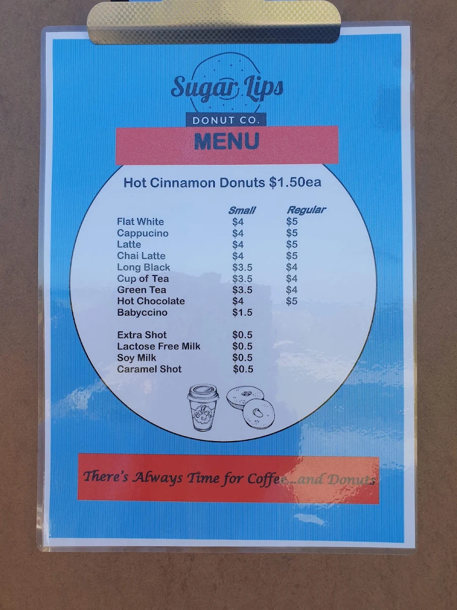 Menu, Sugar Lips Donut Co.