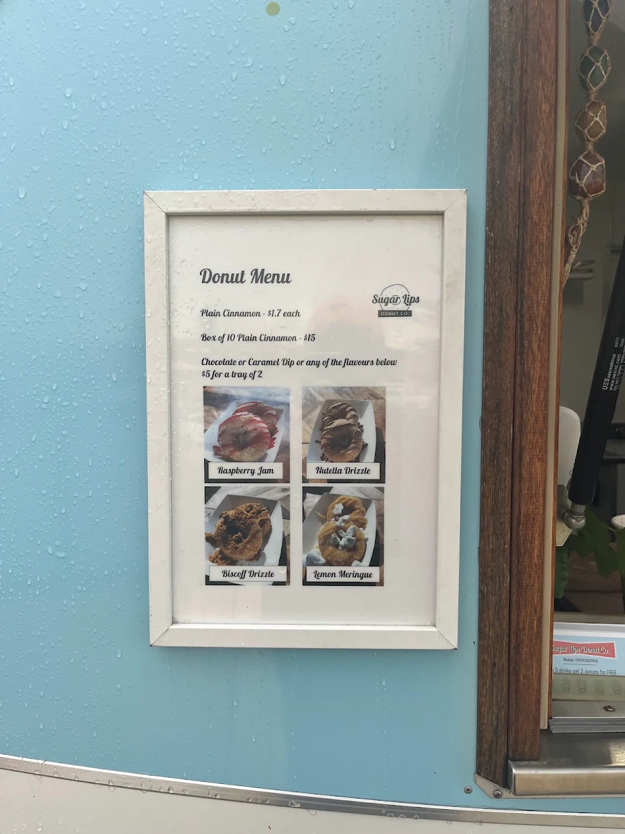 Menu, Sugar Lips Donut Co.