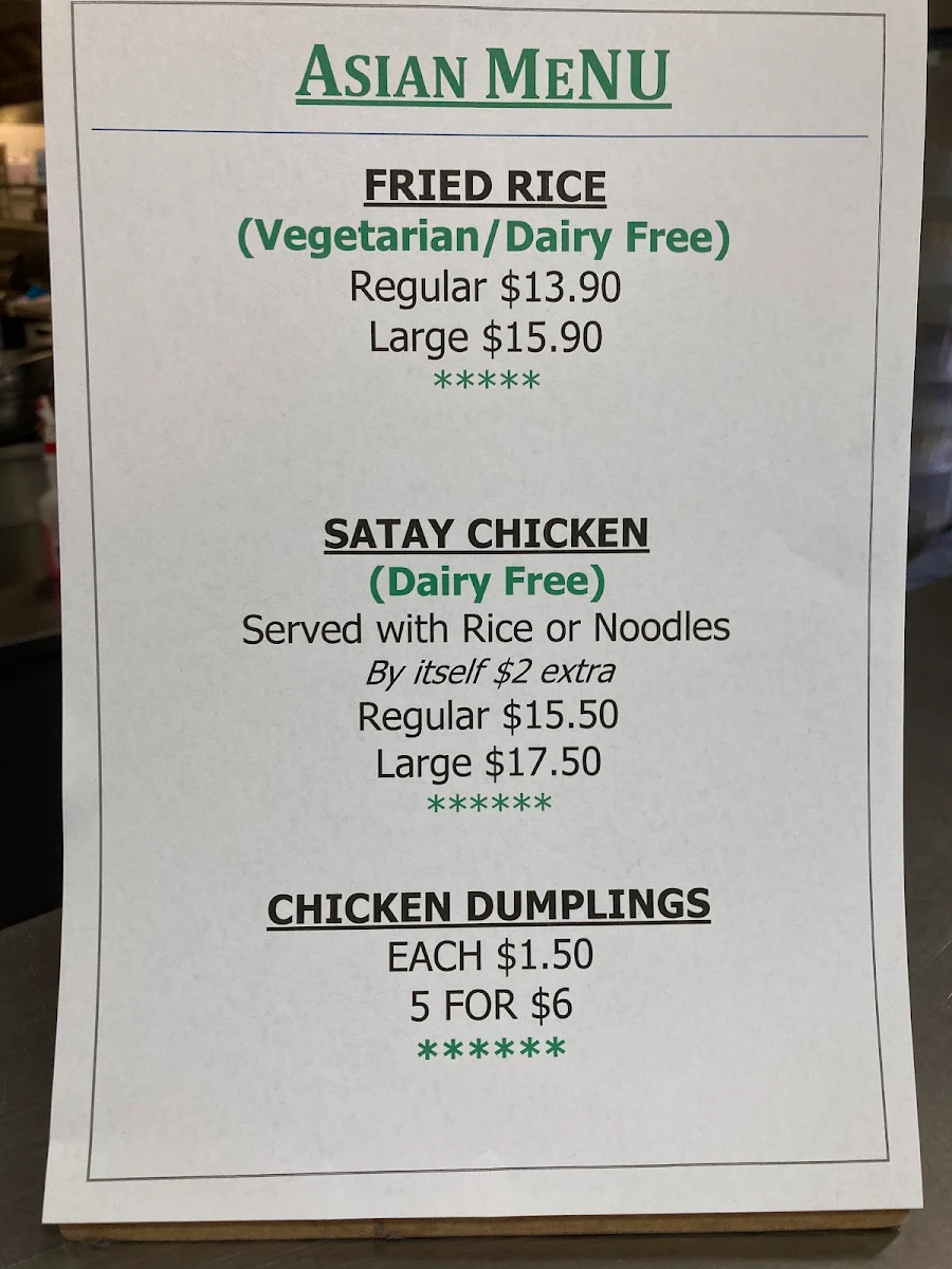 Menu, Zouki Westmead