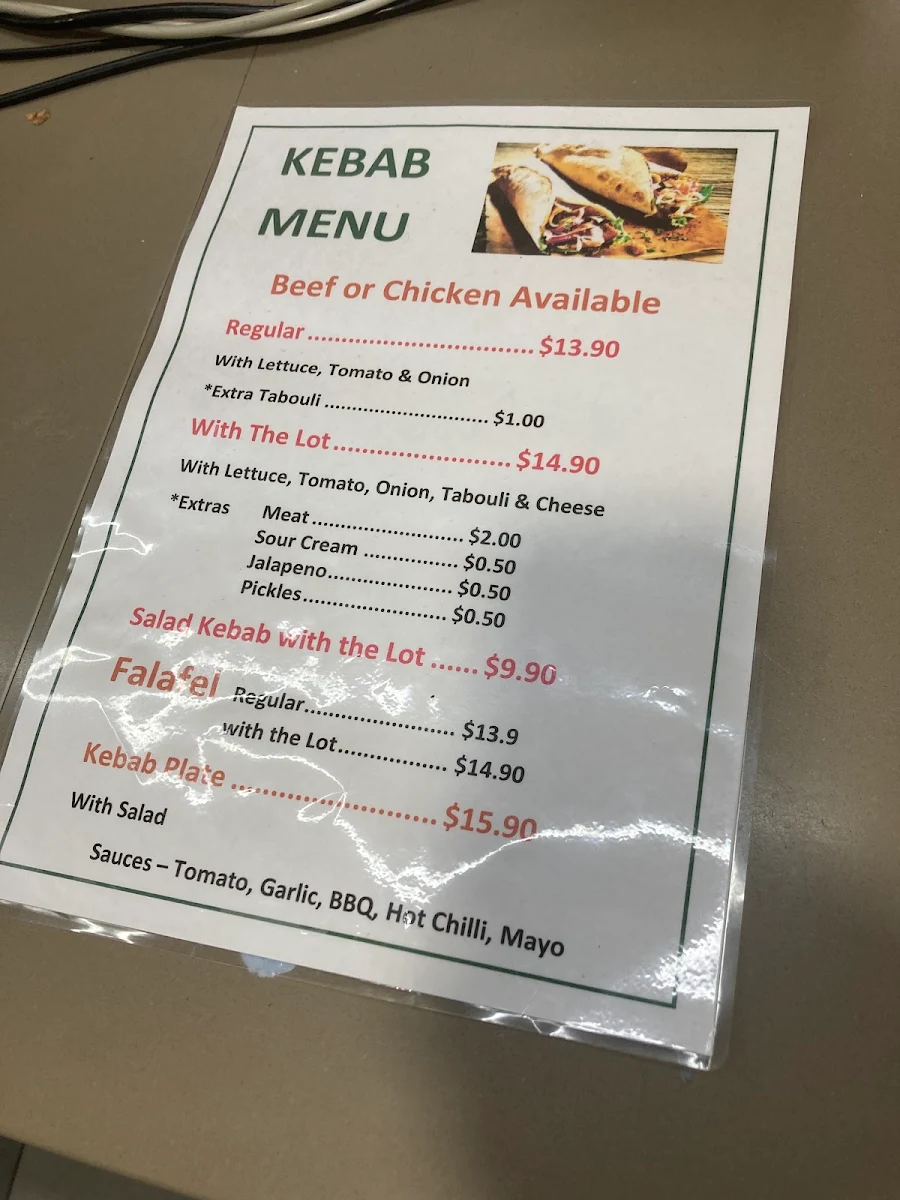 Menu, Zouki Westmead