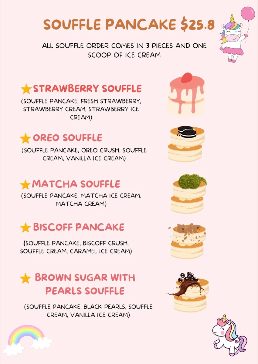 Menu, Little Sweet Cafe & Bubble Waffle