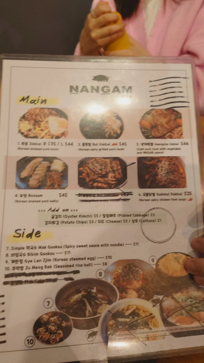 Menu, NANGAM