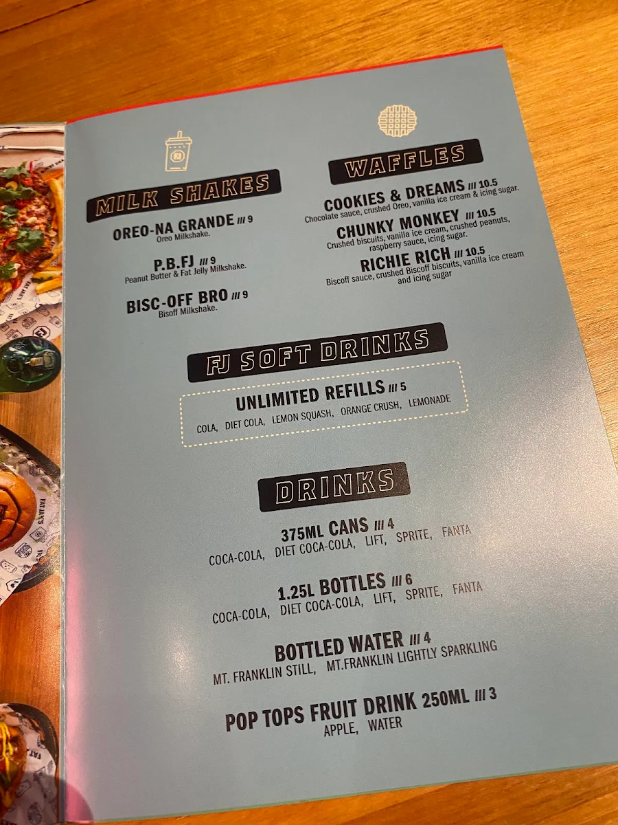 Menu, FAT JAK'S / GET CLUCK'D ALTONA NORTH