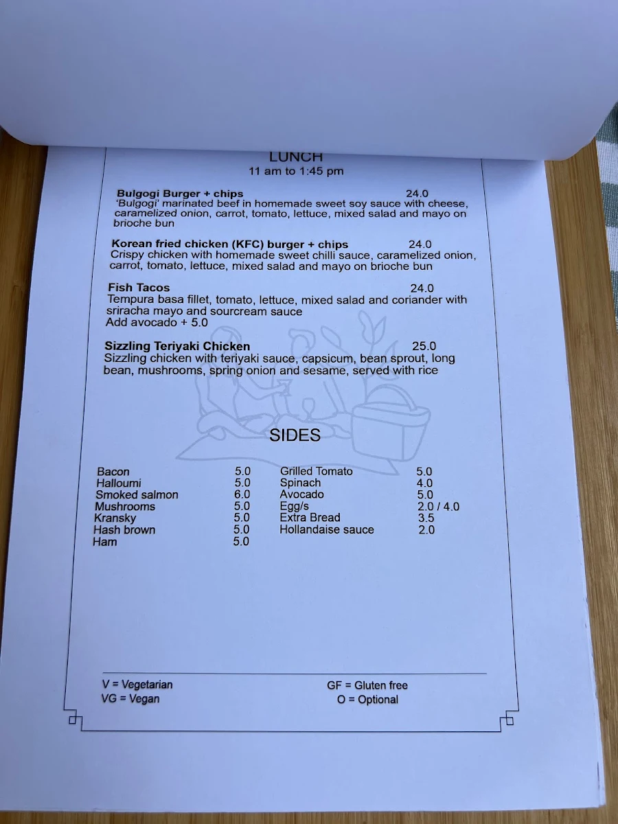 Menu, The Kelsey Cafe