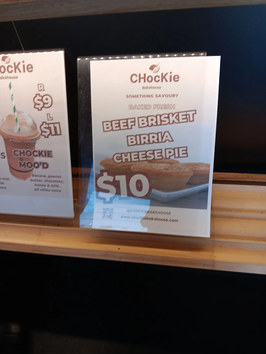 Menu, Chockie Bakehouse
