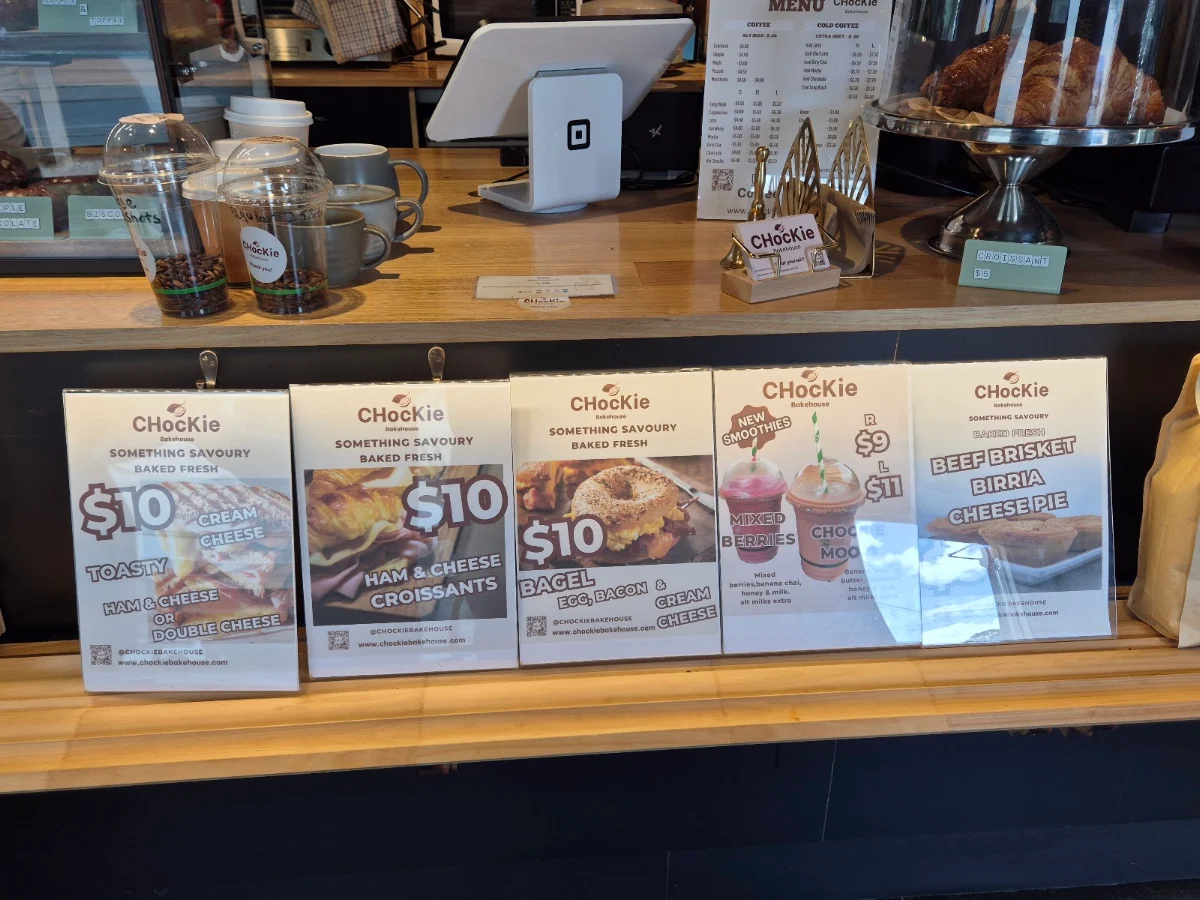 Menu, Chockie Bakehouse