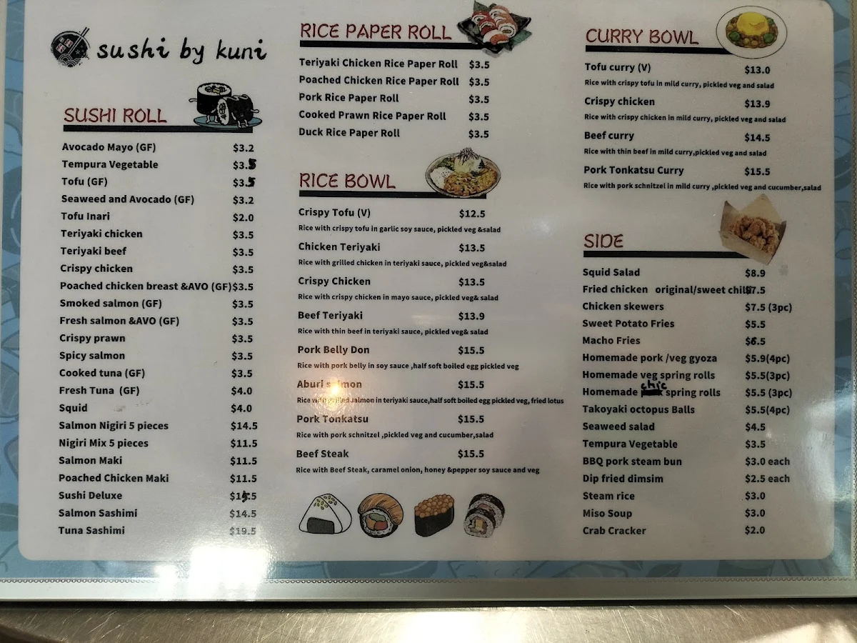 Menu, Sushi by kuni