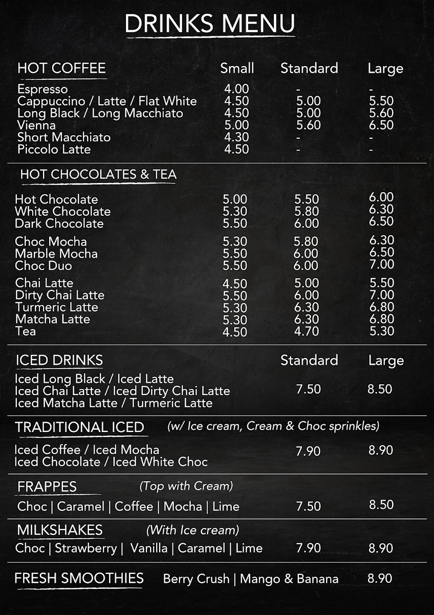 Menu, 6SensesCoffee - Lingard