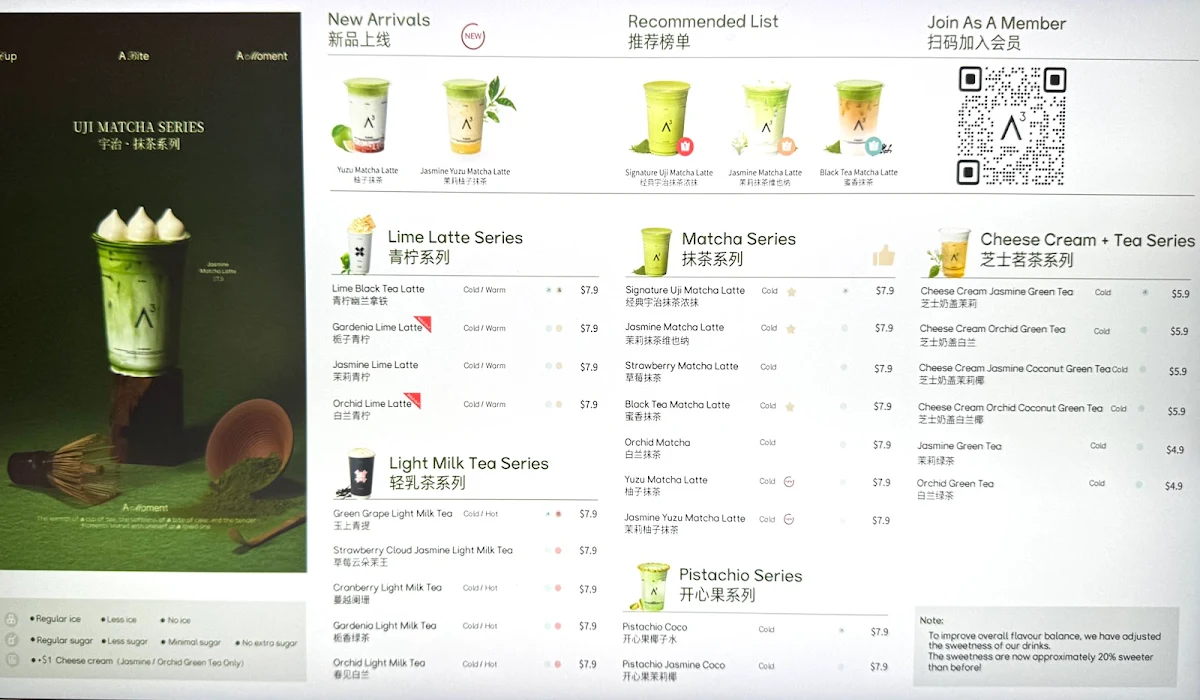 Menu, A3（Sunnybank）