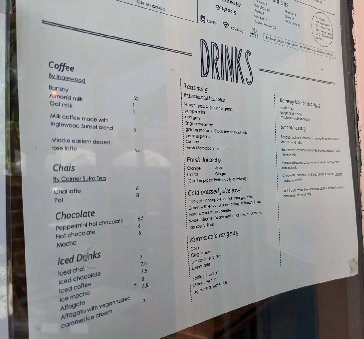 Menu, Advieh