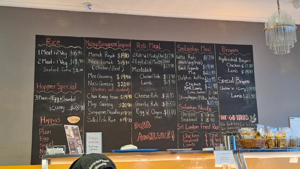 Menu, Corlam Kitchen