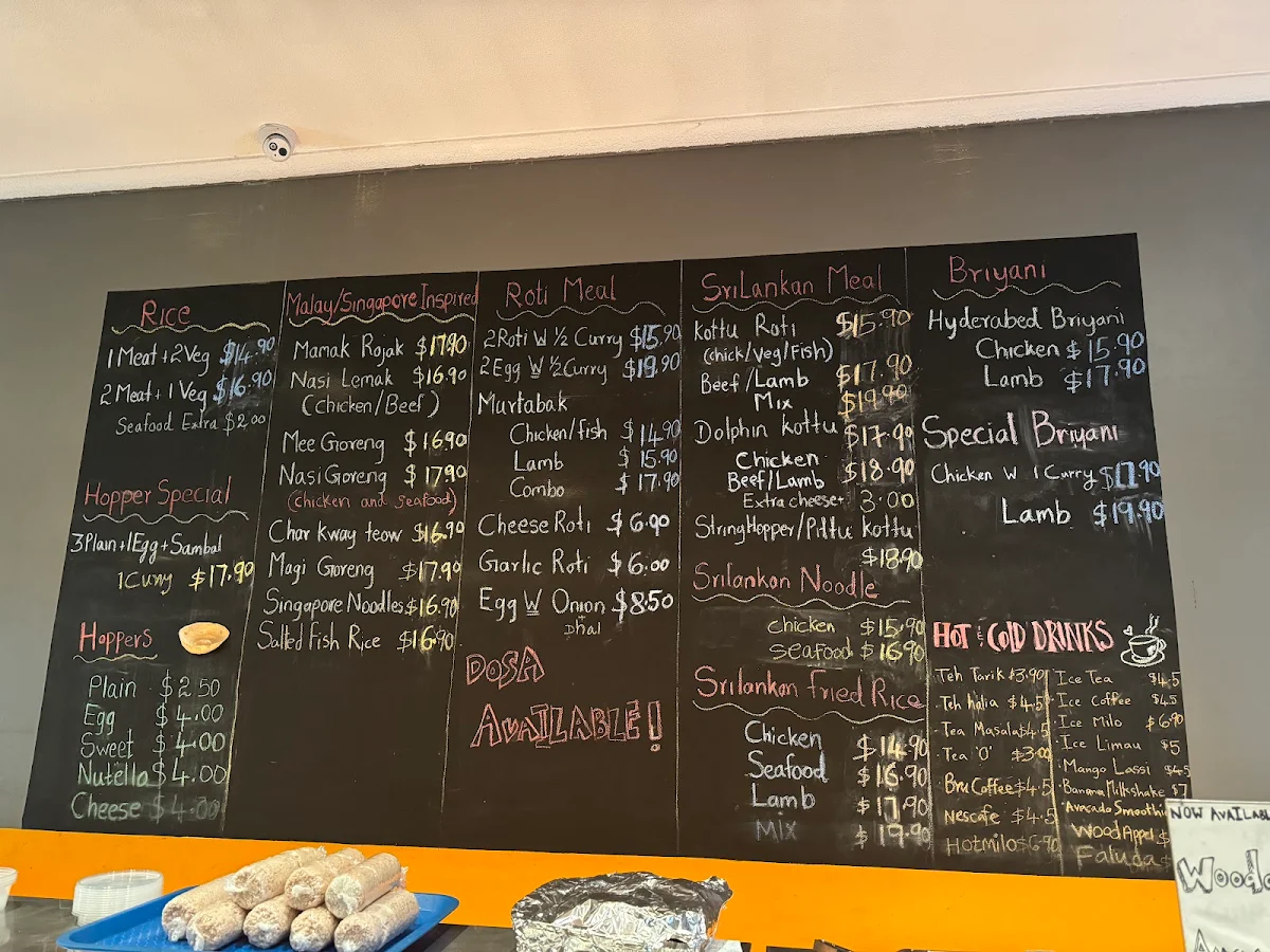 Menu, Corlam Kitchen