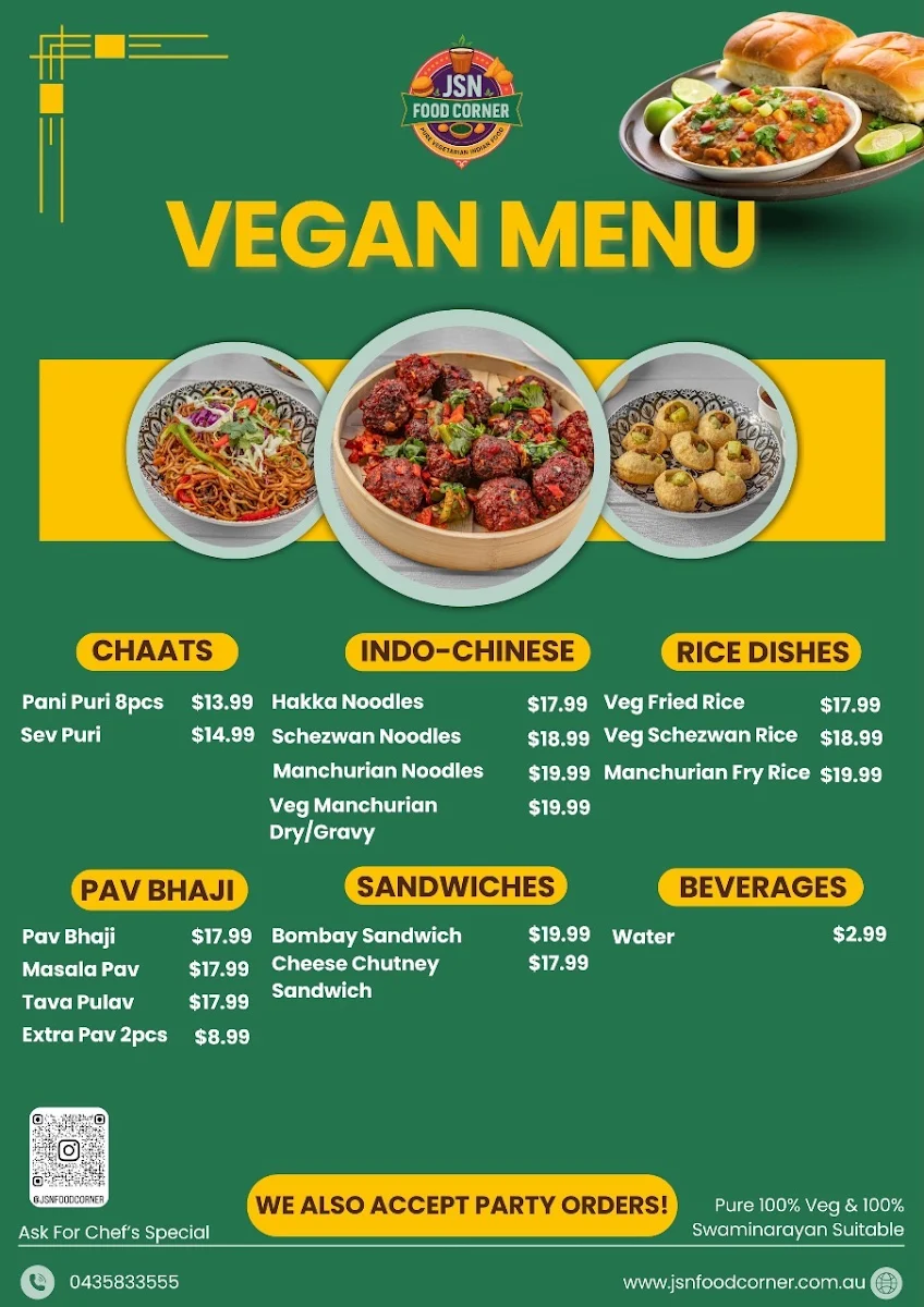 Menu, JSN Food Corner
