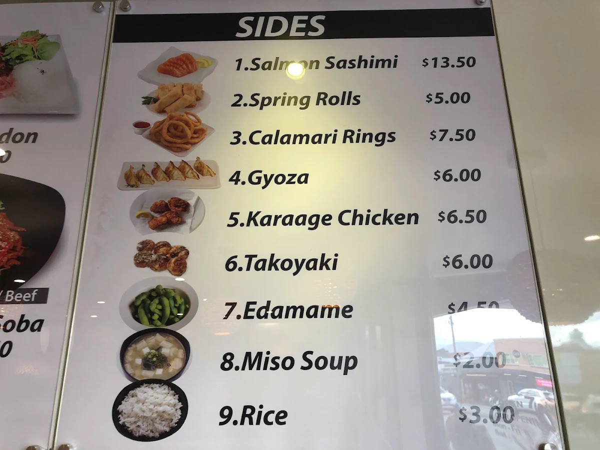 Menu, Wona Sushi