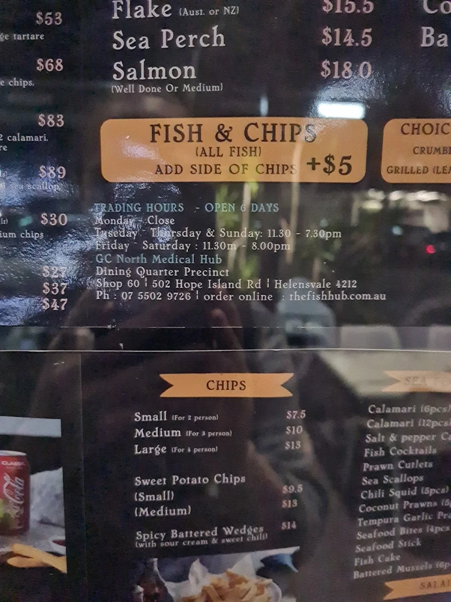 Menu, The Fish Hub