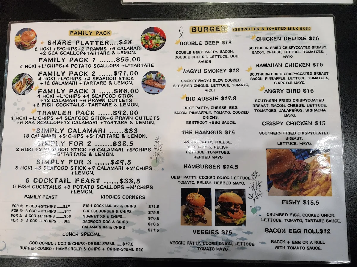 Menu, The Fish Hub
