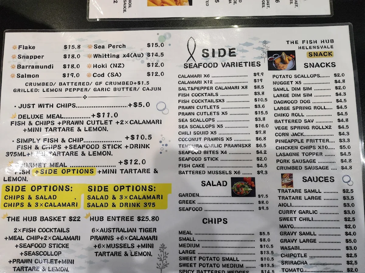 Menu, The Fish Hub