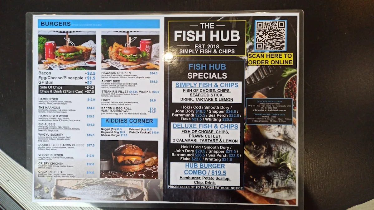Menu, The Fish Hub